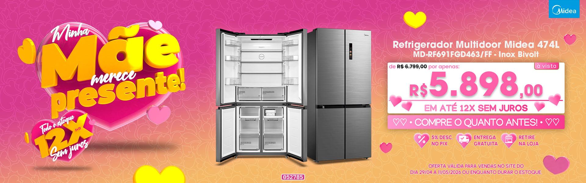Refrigerador Multidoor Midea 474L