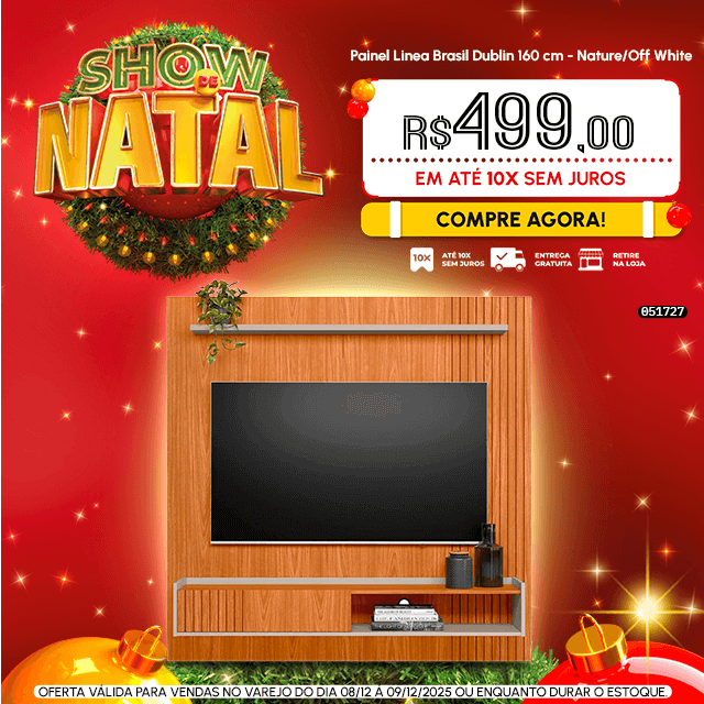 Painel Linea Brasil Dublin 160 cm - Nature/Off White