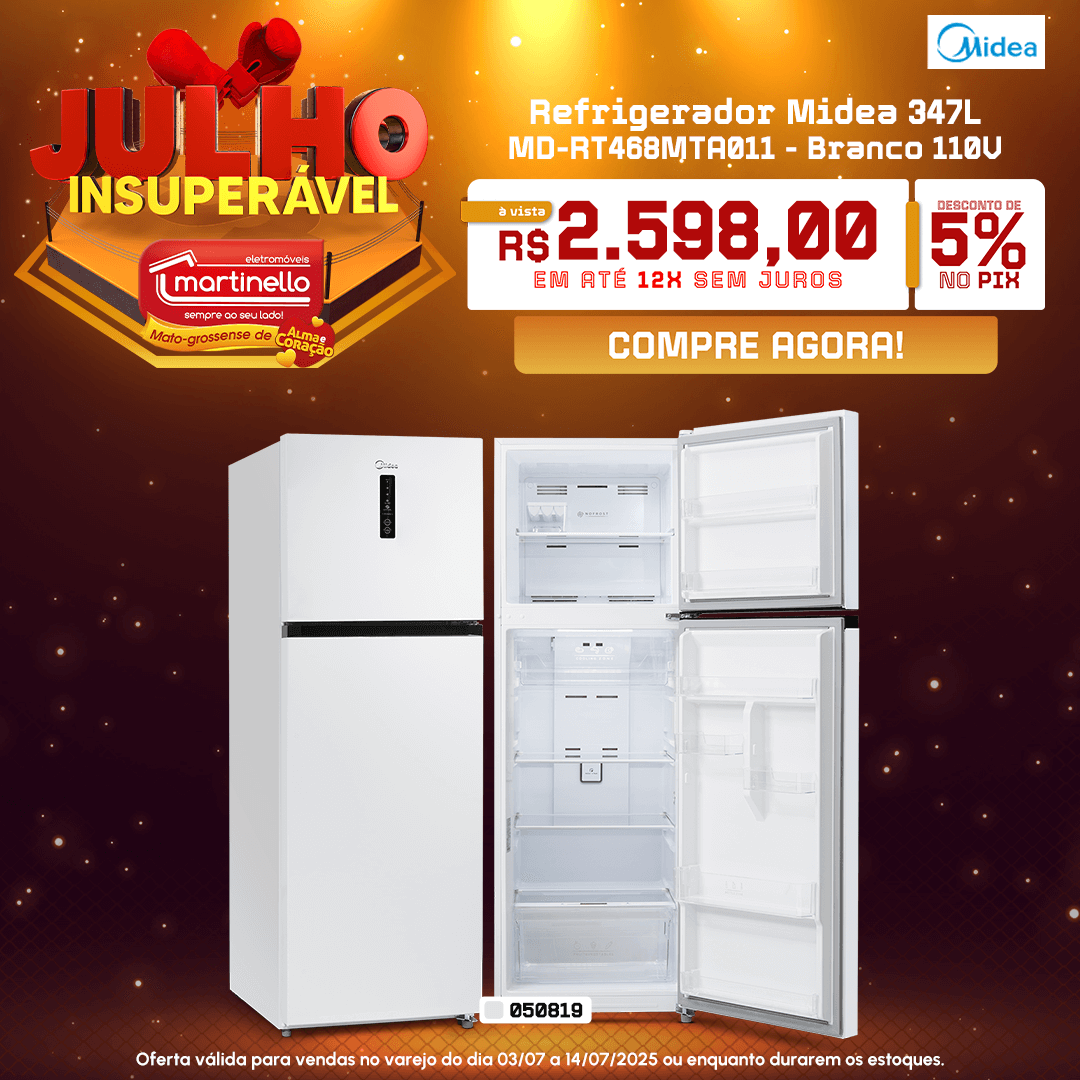 Refrigerador Midea 347L Branco Mobile