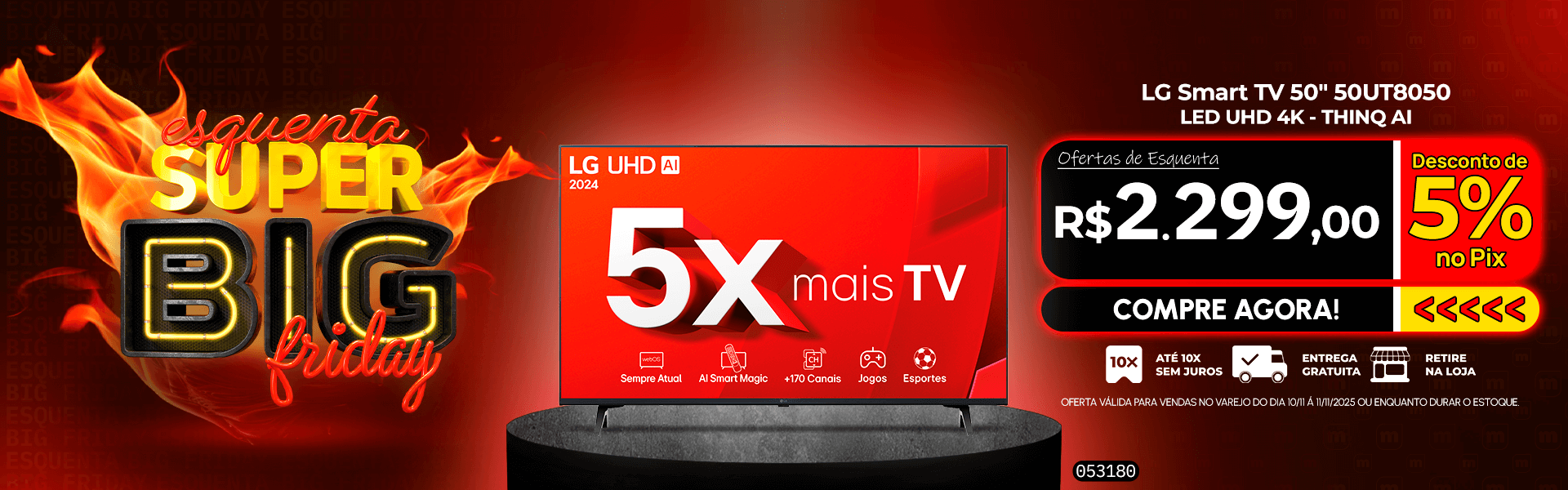 LG Smart TV 50" 50UT8050