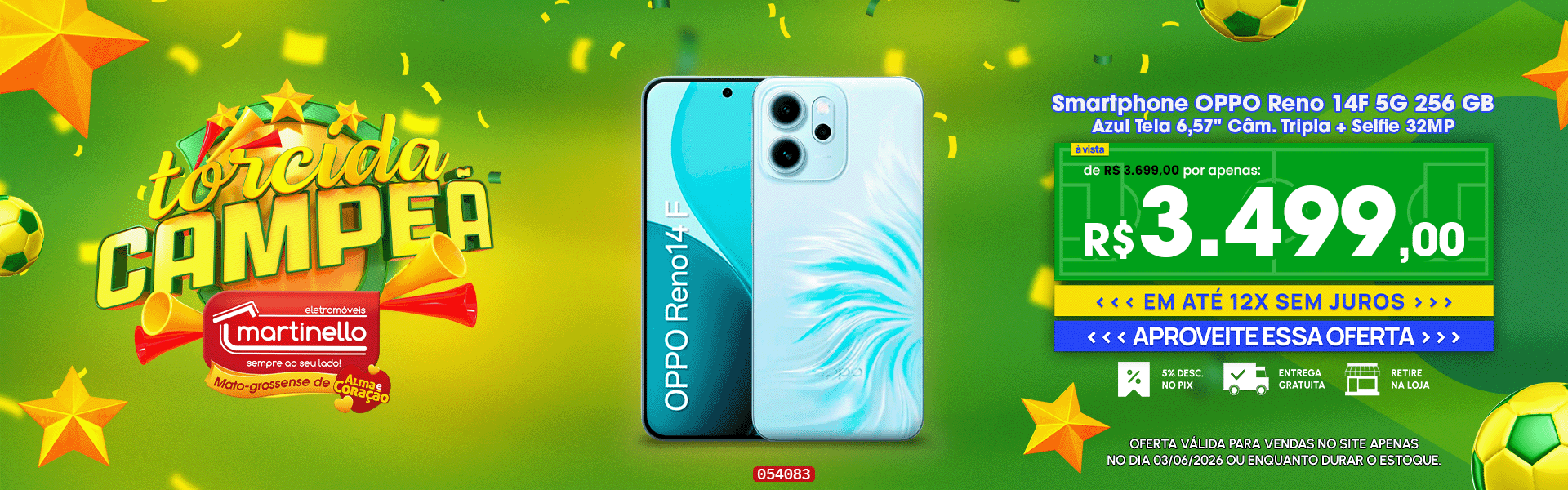 Smartphone OPPO Reno 14F 5G 256 GB