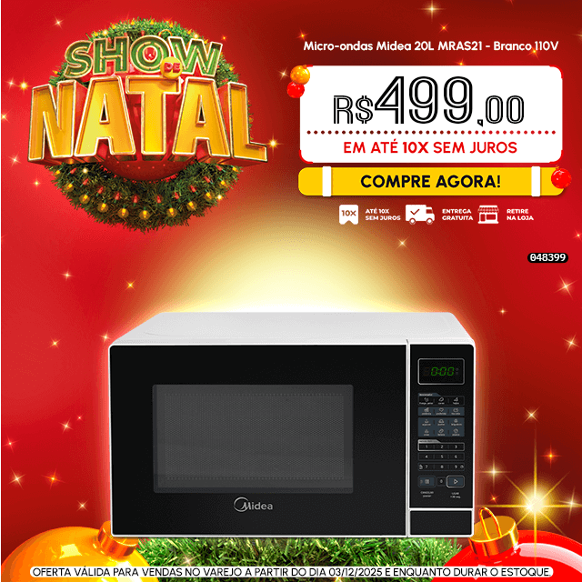 Micro-ondas Midea 20L MRAS21 - Branco 110V