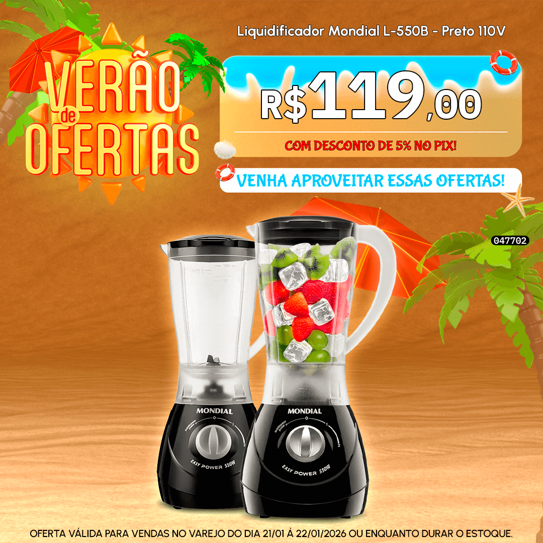 Liquidificador Mondial L-550B - Preto 110V