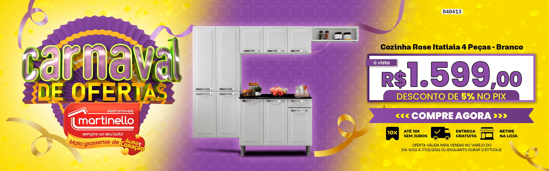 Cozinha Rose Itatiaia 4 Peças - Branco