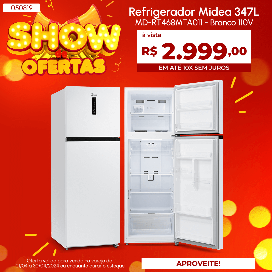 Refrigerador Midea 347L Branco Mobile