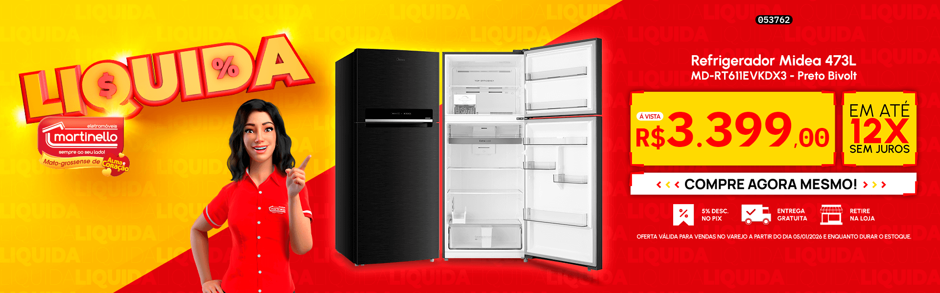 Refrigerador Midea 473L