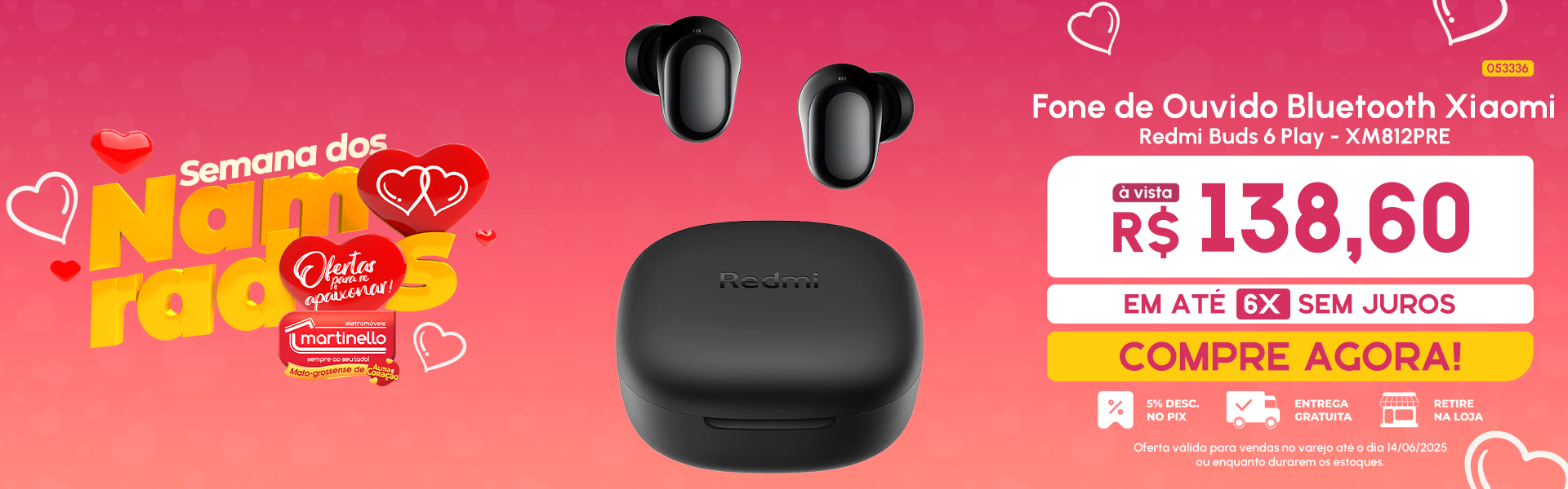 Fone de Ouvido Bluetooth Xiaomi Redmi