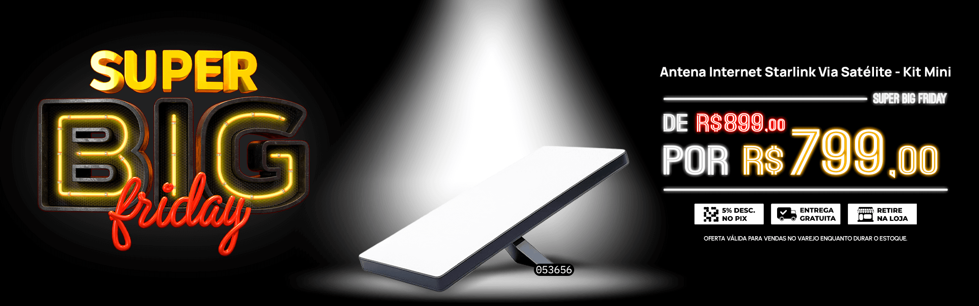 Antena Internet Starlink Via Satélite - Kit Mini