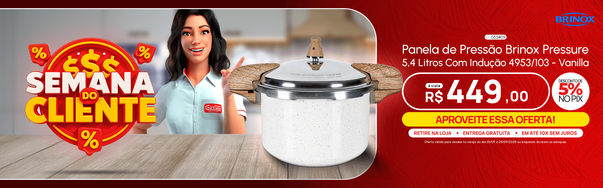 Panela de Pressão Brinox Pressure