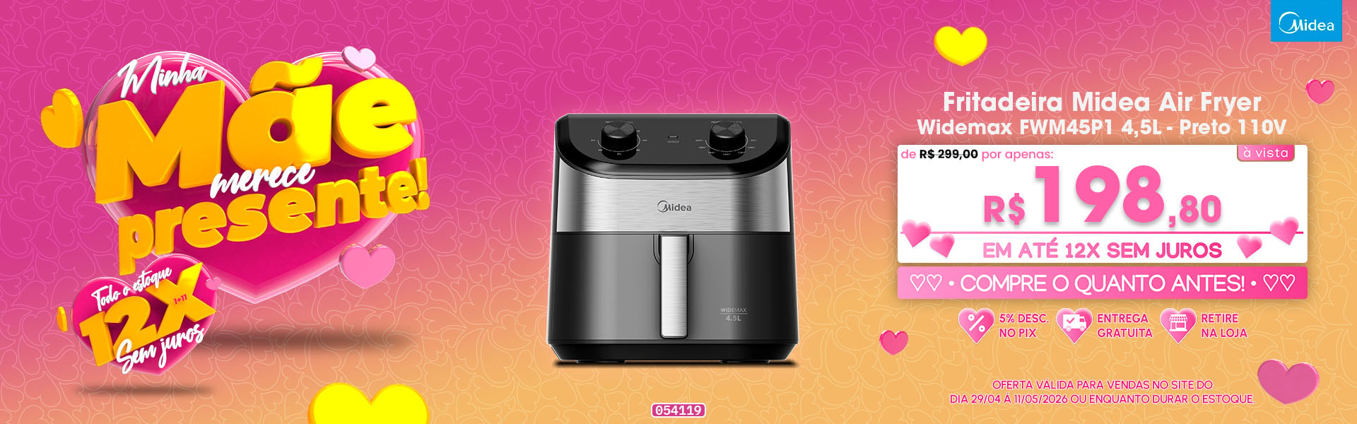 Fritadeira Midea Air Fryer