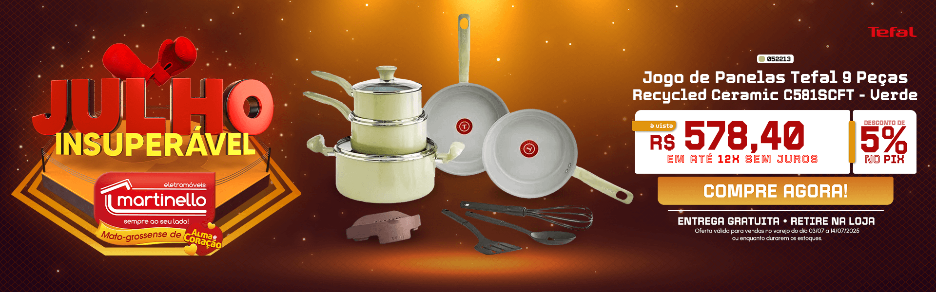 Jogo de Panelas Tefal