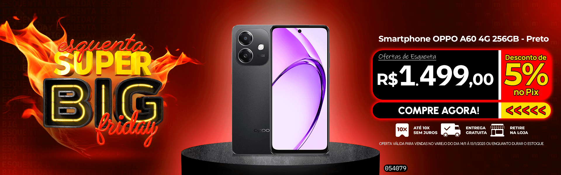 Smartphone OPPO A60 4G 256GB - Preto