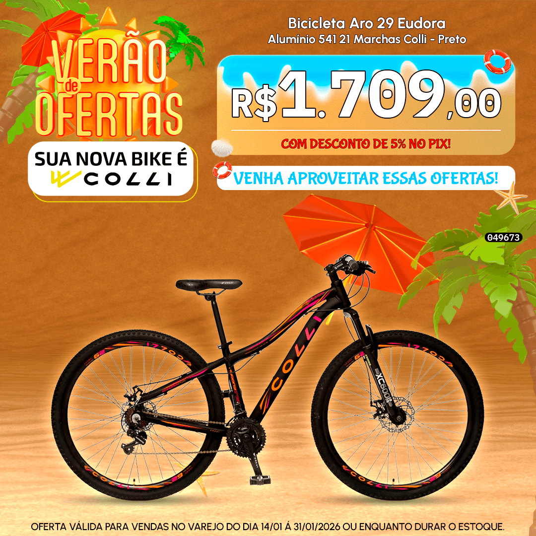 Bicicleta Aro 29 Eudora Alumínio 541 21 Marchas Colli - Preto