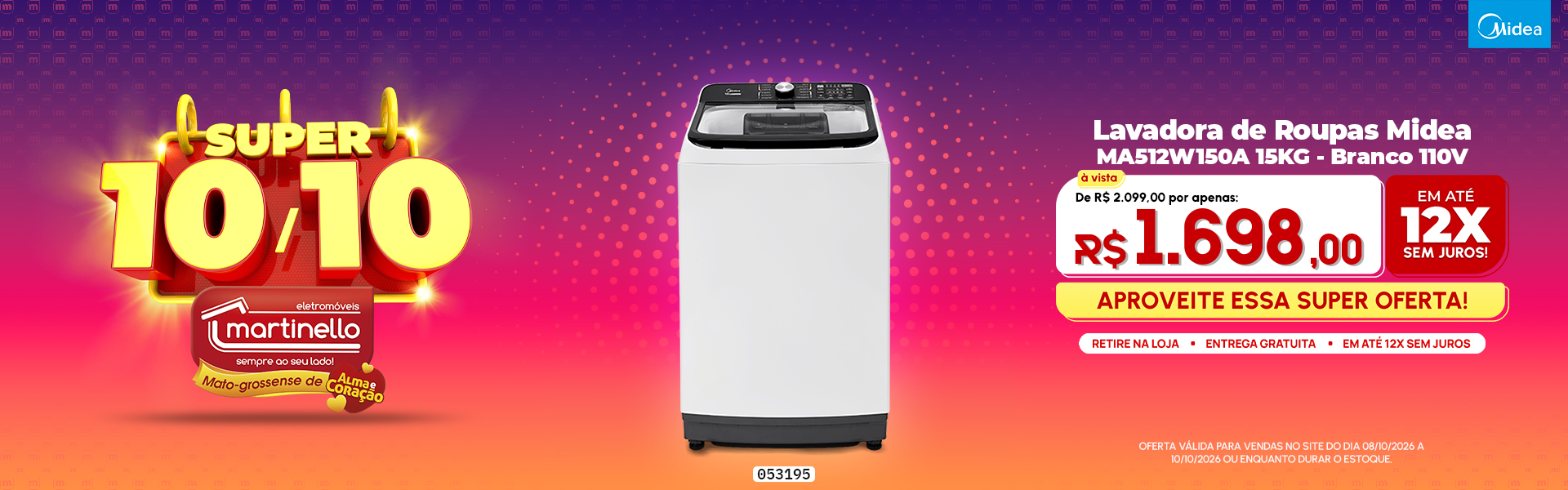 Lavadora de Roupas Midea