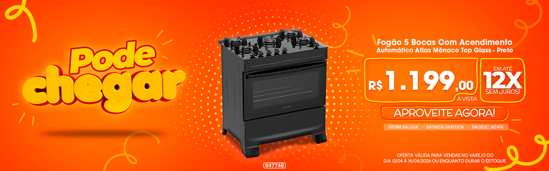 Fogão 5 Bocas Com Acendimento