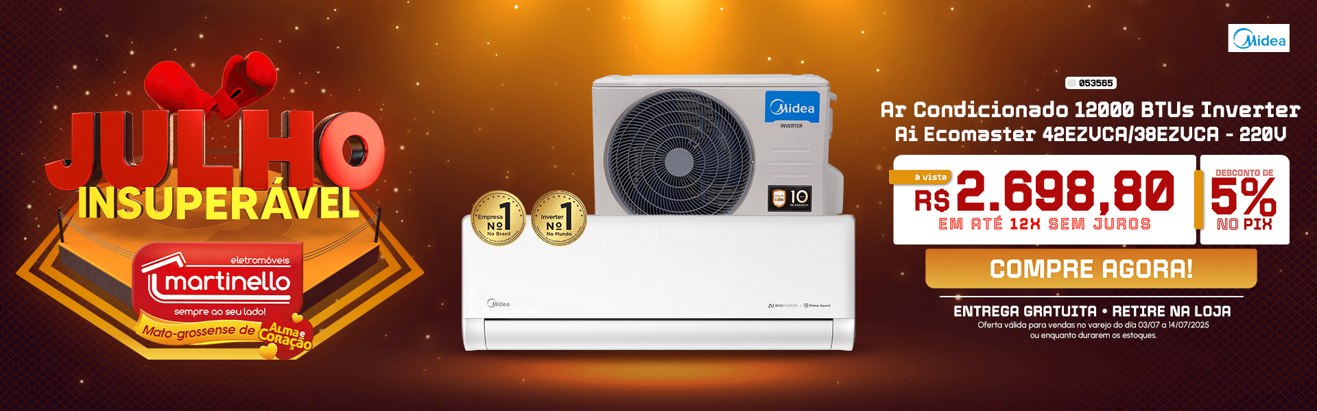 Ar Condicionado Midea 12K Ecomaster