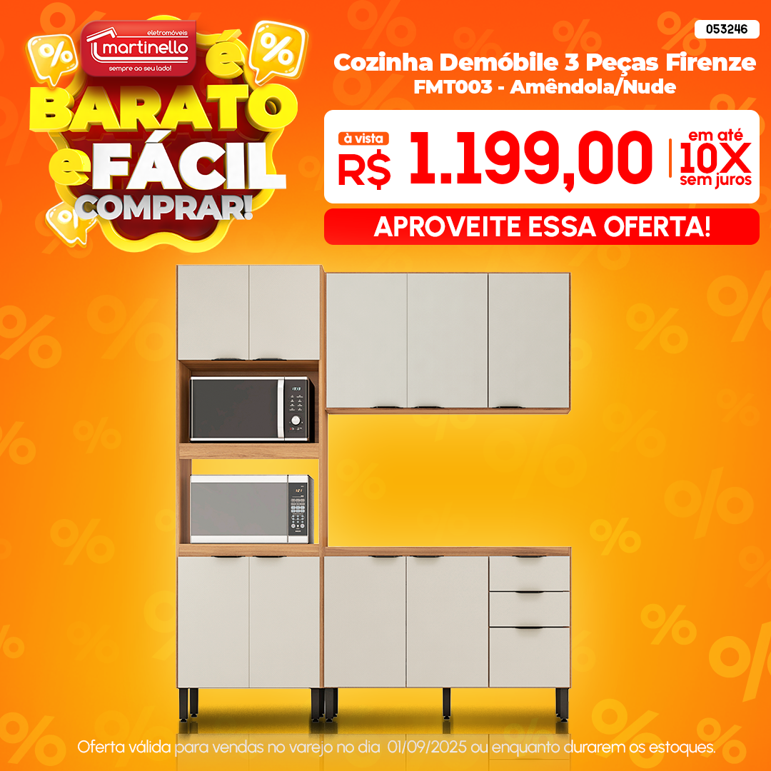 Cozinha Demóbile 3 Peças Firenze