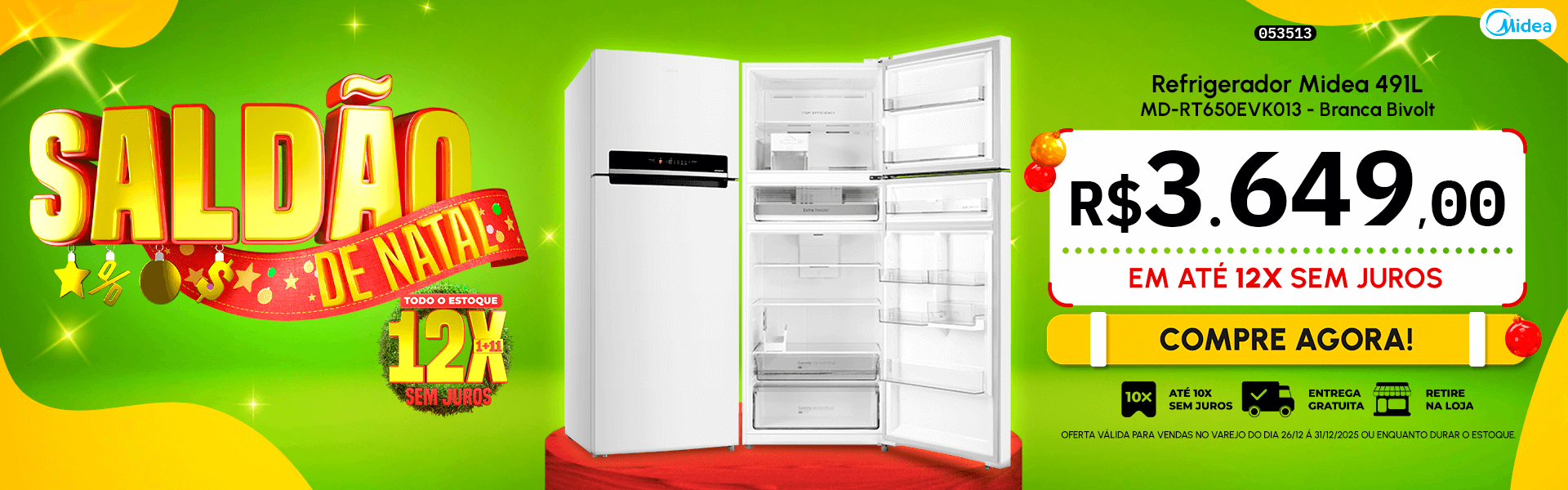 Refrigerador Midea 491L