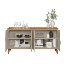 Balcão Buffet Linea Brasil Évora 1.6 - Jequitibá/Off White