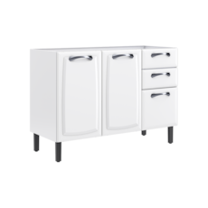Balcão Itatiaia 120 cm New Premium 3 Portas 2 Gavetas 3500001851 - Branco Balcão Itatiaia 120 cm New Premium 3 Portas 2 Gavetas 3500001851 - Branco
