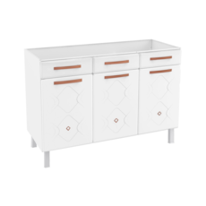 Balcão Telasul Mirage 815109 120 cm - Branco sem Tampo