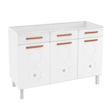 Balcão Telasul Mirage 815109 120 cm - Branco sem Tampo Balcão Telasul Mirage 815109 120 cm - Branco sem Tampo