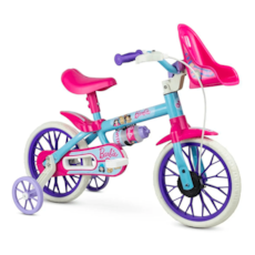 Bicicleta Aro 12 Nathor Feminino Barbie - Azul/Rosa