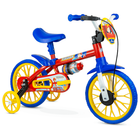 Bicicleta Aro 12 Nathor Masculino Fireman - Vermelha/Azul