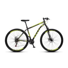 Bicicleta Aro 29 Athena 445 21 Marchas Colli - Preto Fosco / Amarelo Neon Bicicleta Aro 29 Athena 445 21 Marchas Colli - Preto Fosco / Amarelo Neon
