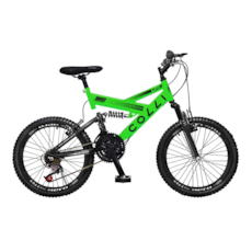 Bicicleta Colli 310 GPS Com Dupla Suspensão Full 21 Marchas Aro 20 - Verde Neon Bicicleta Colli 310 GPS Com Dupla Suspensão Full 21 Marchas Aro 20 - Verde Neon