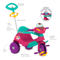 Brinquedo Bandeirante Motoca Velobaby - Rosa 357 Brinquedo Bandeirante Motoca Velobaby - Rosa 357