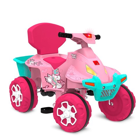 Triciclo Infantil Passeio e Pedal Velobaby com Empurrador Rosa