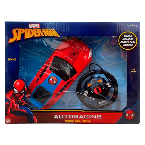 Brinquedo Candide Carro de Controle Remoto Spider-Man Racing - 58003