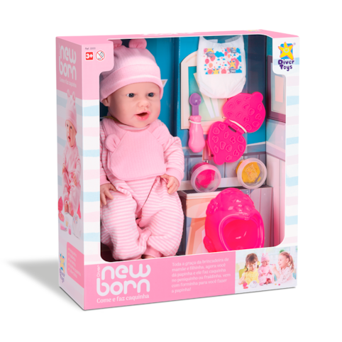 Brinquedo Divertoys Boneca New Born Caquin - 8080