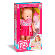 Brinquedo Divertoys Boneca Zizinha Faz Xixi - 8163