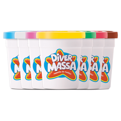 Brinquedo Divertoys Kit Massinha 6 Unidades 8063 - Sortido