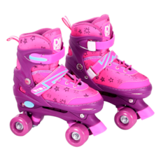 Brinquedo Dm Toys Patins Roller Ajustável Com Acesssórios R6547 - Rosa