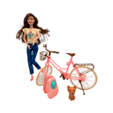 Brinquedo D'toys Boneca Isabella Pedal Encatado com Bicicleta - 4383