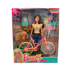 Brinquedo D'toys Boneca Isabella Pedal Encatado com Bicicleta - 4383