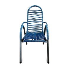Cadeira de Área Vinholi Luxo Fio Duplo - Azul/Prata
