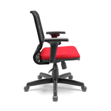 Cadeira Escritório Plaxmetal Diretor Fluidy 102000 - Preto/Tela/Vinho