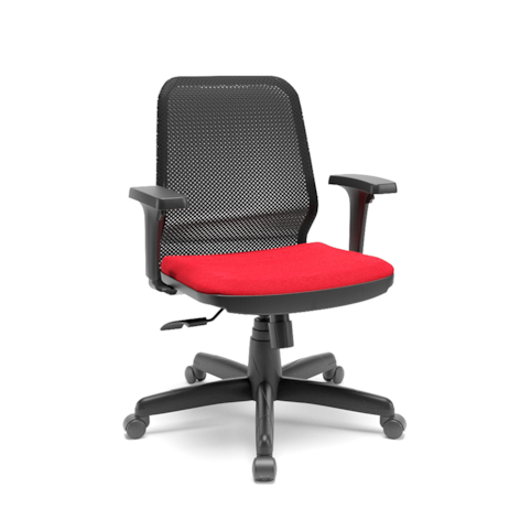 Cadeira Escritório Plaxmetal Diretor Fluidy 102000 - Preto/Tela/Vinho