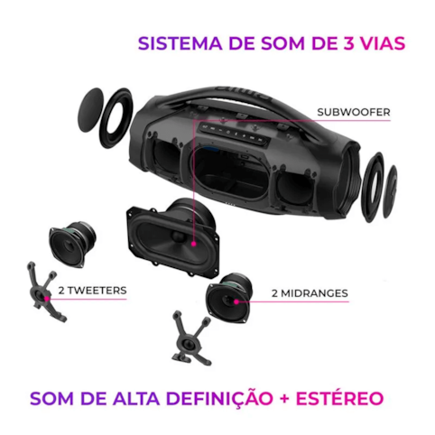 Caixa de Som Aiwa Boombox AWS-BBS-01-B Bluetooth Preto Martinello