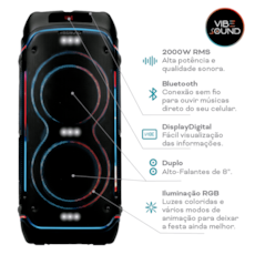 Caixa de Som Vibe Sound V8 Party VS0004 - 2000W