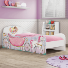 Cama Móveis Estrela Princesa Na Floresta - Branco Acetinado