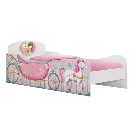 Cama Móveis Estrela Princesa Na Floresta - Branco Acetinado