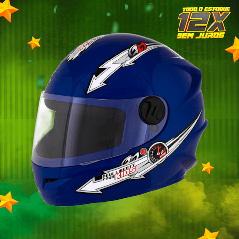 Capacete Infantil Pro Tork Liberty Four Kids - 54 Azul