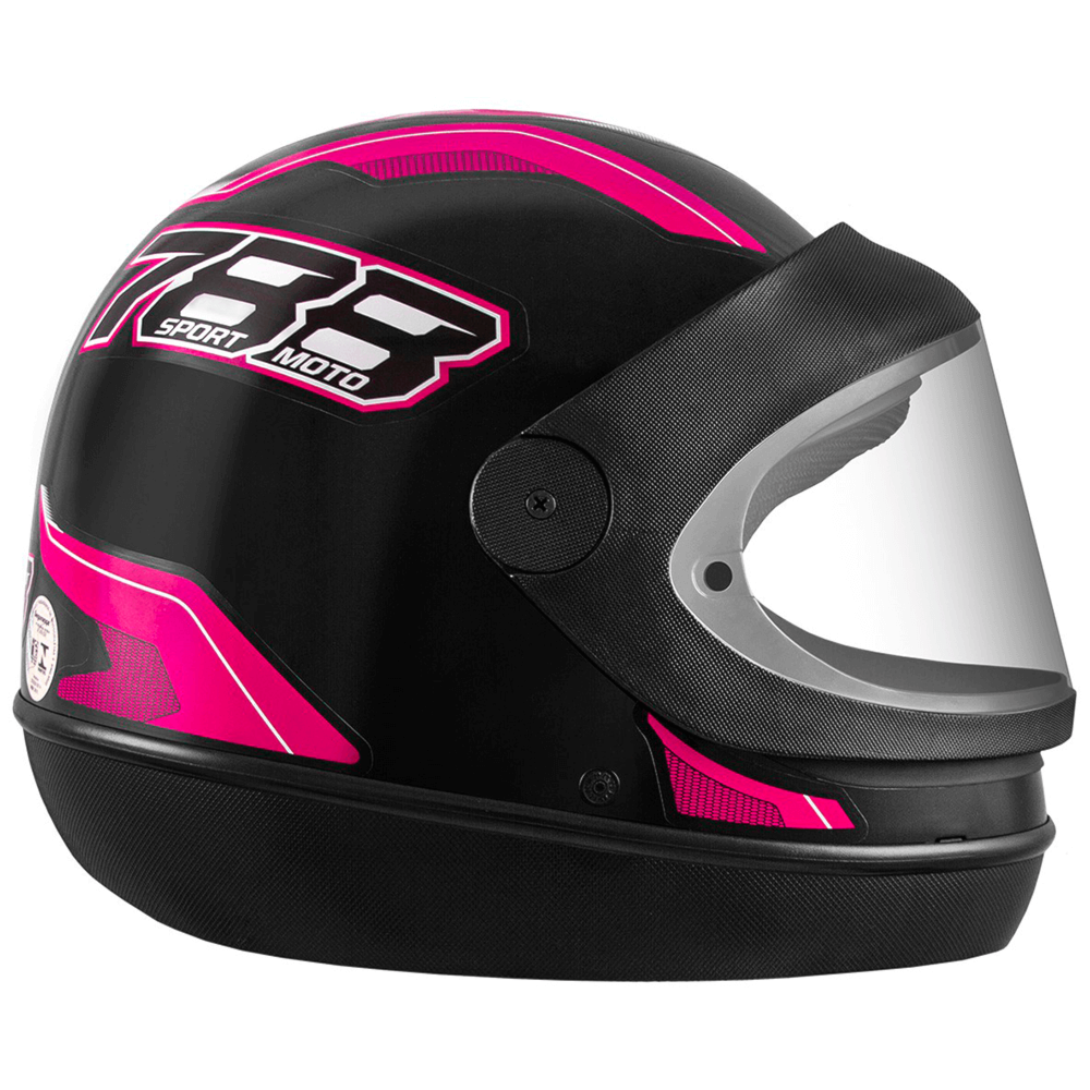 Capacete Pro Tork New Sport 788 - 56 Preto/Rosa - Martinello