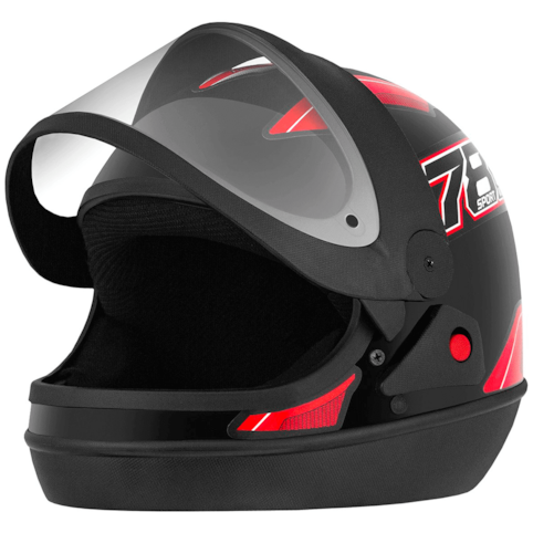 Capacete Pro Tork New Sport 788 - 56 Preto/Vermelho