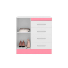 Cômoda Demobile Montevideu 4290K - Branco e Rosa